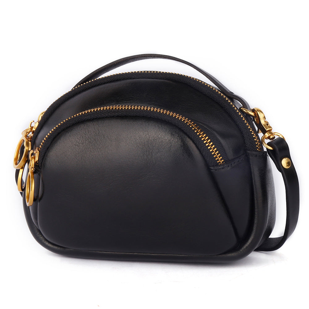 8897 Cowhide Leather Crossbody Shoulder Bag Zippered Pocket Handbag with Handle Strap for Women Girls 8897 Cowhide Leather Crossbody Shoulder Bag Zippered Pocket Handbag with Handle Strap for Women Girls